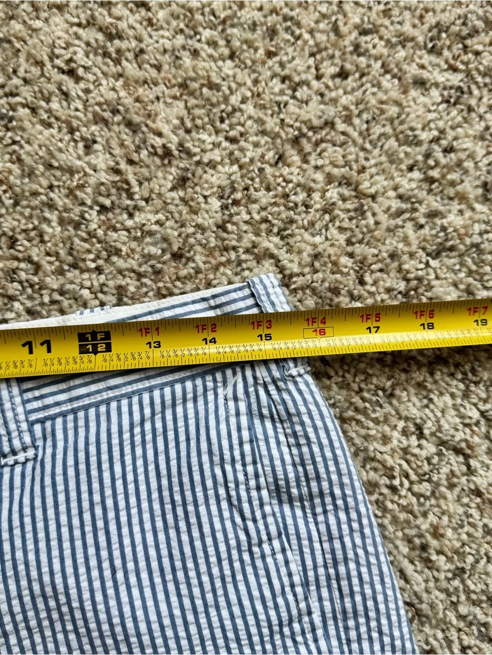 J.Crew Mens 30 Seersucker Shorts 7” Inseam Blue White Striped Preppy Chino